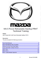 2007 Power Retractable Hard Top Manual