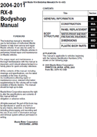 2004-2011 RX-8 Bodyshop Manual
